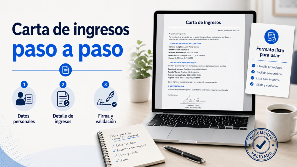 como hacer una carta de ingresos