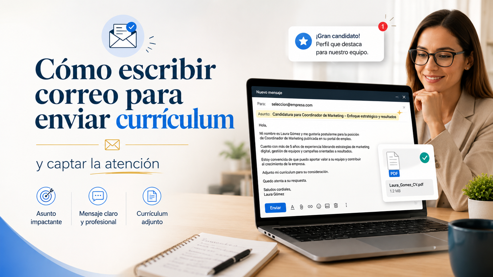 Como escribir correo para enviar curriculum y captar la atención.